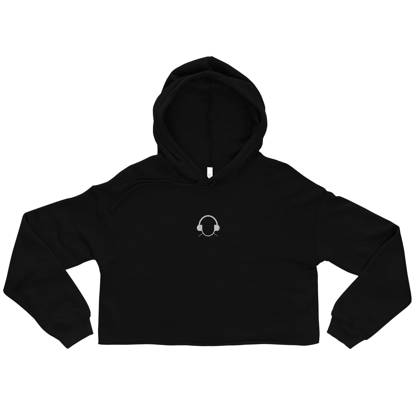 Embroidered Logo Cropped Hoodie