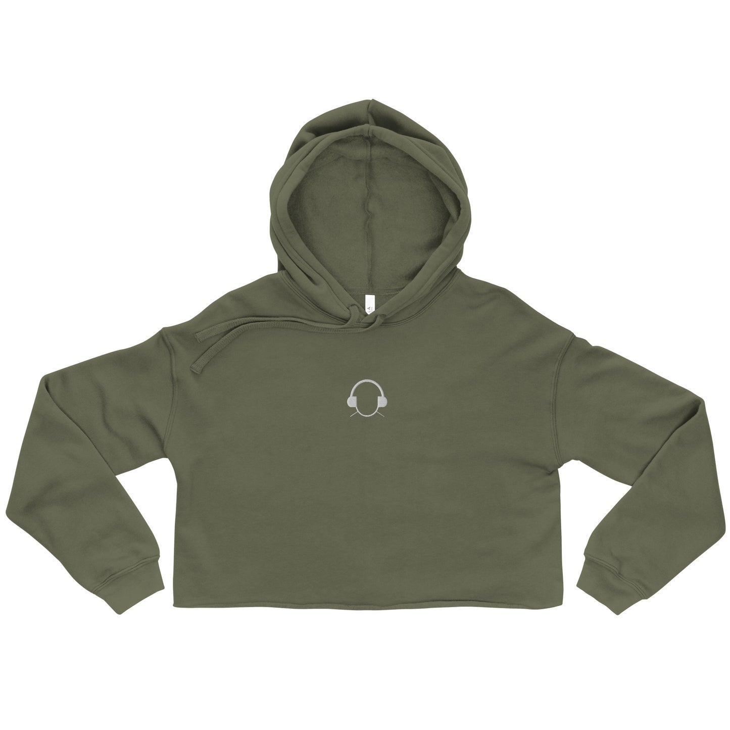 Embroidered Logo Cropped Hoodie